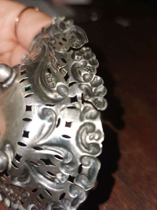 Pair of silver bon bon dishes