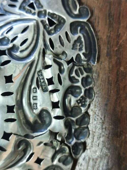 Pair of silver bon bon dishes