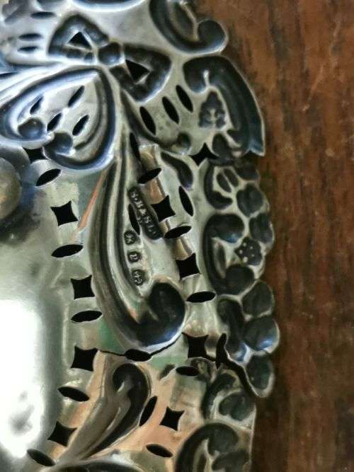 Pair of silver bon bon dishes