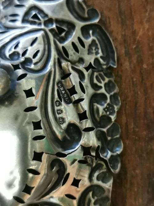 Pair of silver bon bon dishes