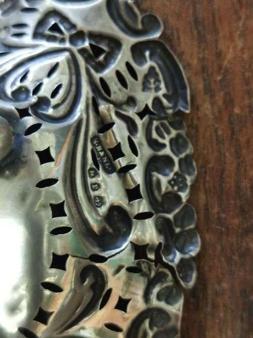 Pair of silver bon bon dishes