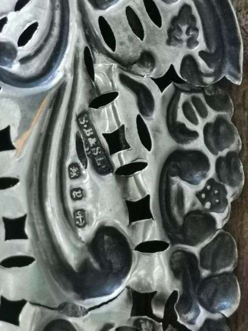 Pair of silver bon bon dishes