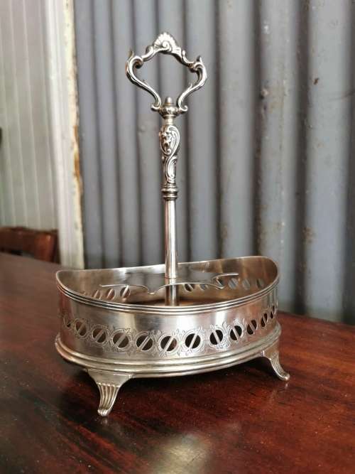 Silver condiment caddy