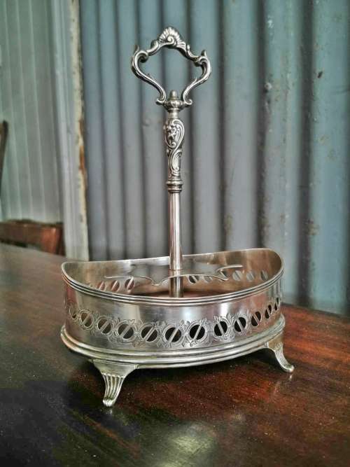 Silver condiment caddy