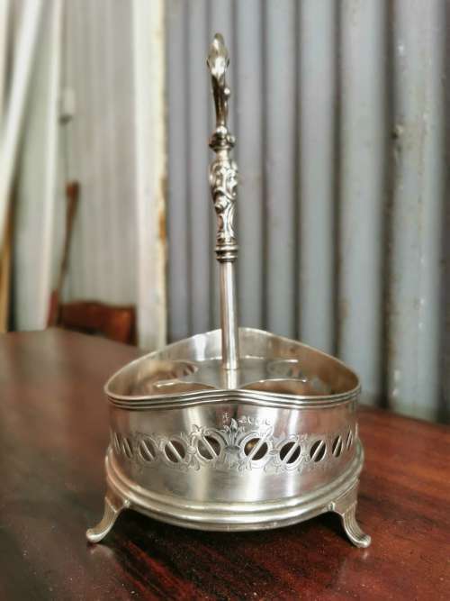 Silver condiment caddy