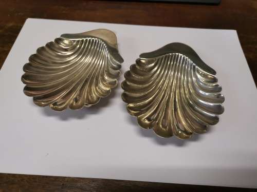 Pair hallmarked silver butter dishes
