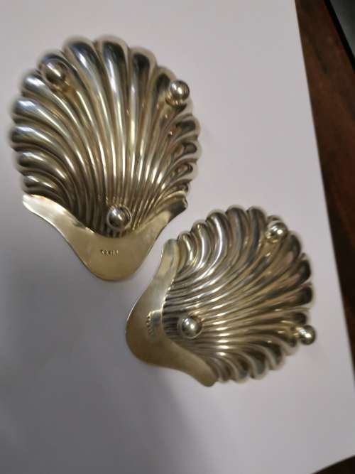 Pair hallmarked silver butter dishes