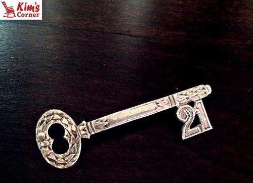 Silver key brooch *perfect 21st birthday present*