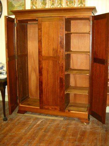 Stunning Large Teak Wardrobe with shelves + hanging space