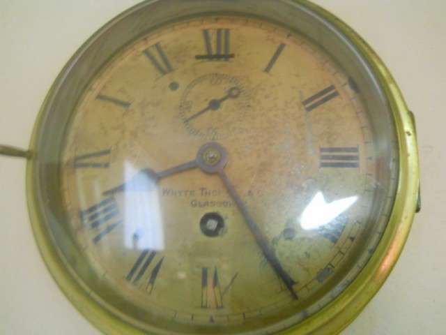 SHIP'S CLOCK (WHYTE THOMSON GLASGOW) - WORKING