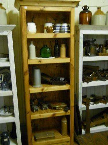 Old oregon bookshelf tall made from reclaimed ceiling boards and old wood