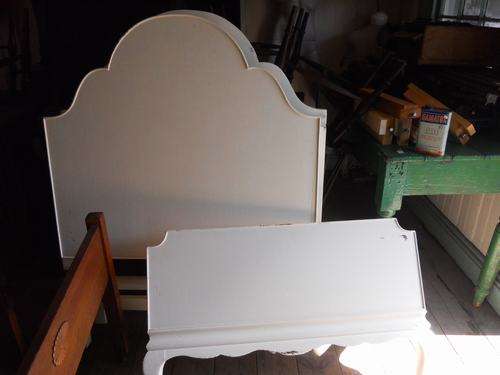 pair of french style painted beds