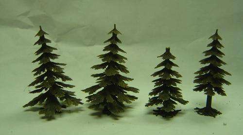 HO Scale Accessories - Fir Trees x 4