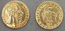 Mini Maximillian Mexico Gold Coin - UNC - R1 Start !!!!