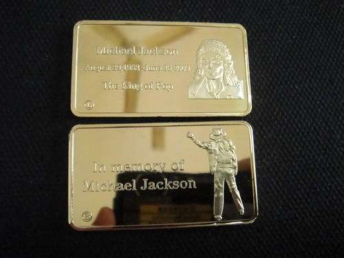 24 kt Gold Plated Bar - 1 Oz -In Memory of Michael Jackson-