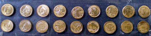 22 Kt Gold Mini Replica Coins - Set of 9 - UNC