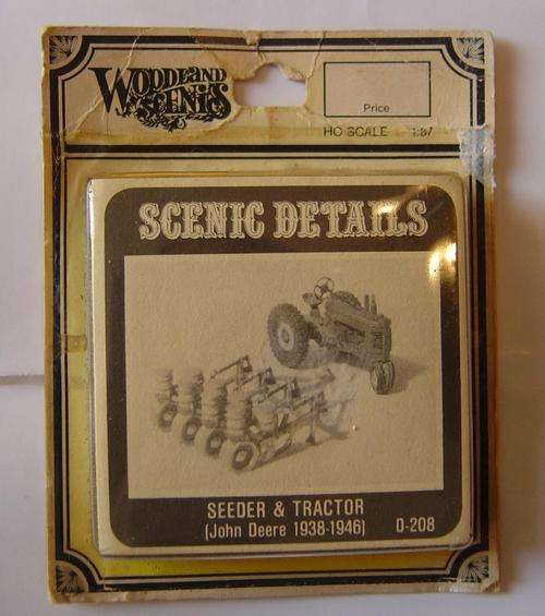 HO Scale - Woodlands Scenic - White Metal Kit - John Deer Tractor & Seeder