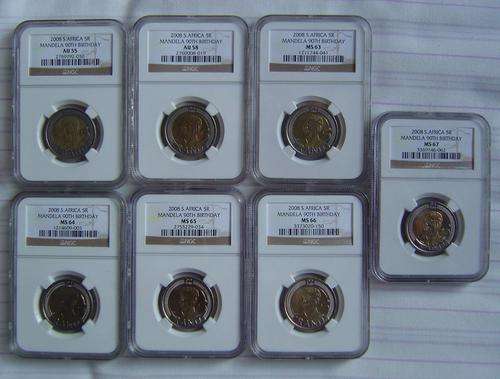 MANDELA 90th R5 - NGC Graded - AU 55,AU 58, MS 63 , MS 64 , MS 65 , MS 66 , MS67 - Get all 7 !!!!!