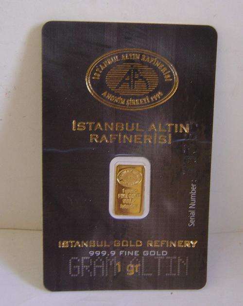 PURE GOLD BAR - 1 Gram 999.9 Gold Bar from the Istanbul Altin Refinery - R1 START !!!