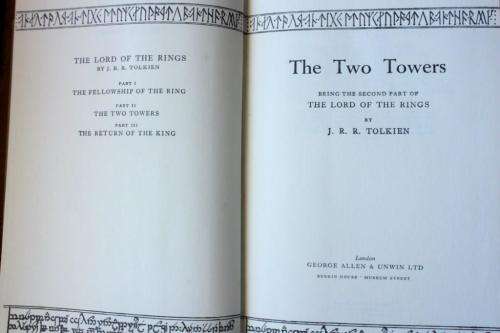 JRR Tolkien "The Lord of the Rings" (3 volumes, first edition, 15th impression)