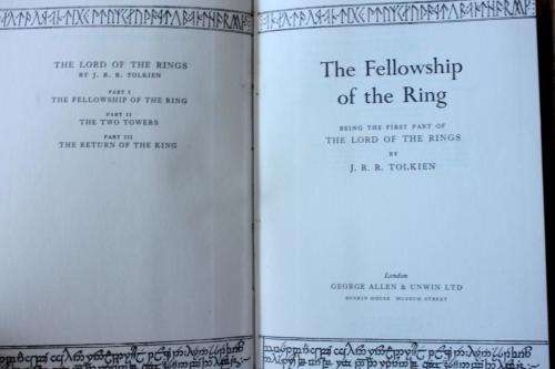 JRR Tolkien "The Lord of the Rings" (3 volumes, first edition, 15th impression)