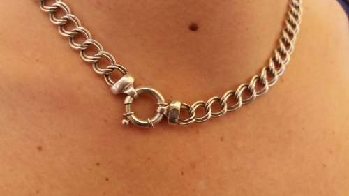 Sterling silver Italian double chain necklace