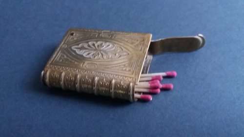 Victorian brass vesta case (dated 1876)