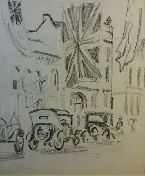 2 x Harry Stratford Caldecott drawings