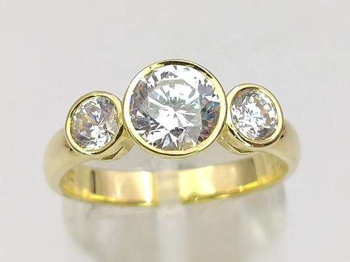 Showstopper ring, giant CZs set in 18ct gold