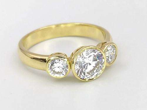 Showstopper ring, giant CZs set in 18ct gold