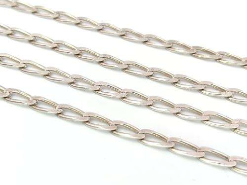 Extra long sterling silver flat link chain