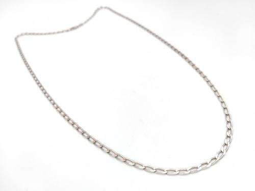 Extra long sterling silver flat link chain