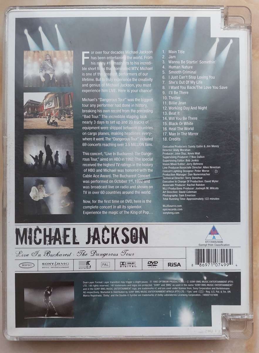 MICHAEL JACKSON ON STAGE - LIVE IN BUCHAREST (DVD)