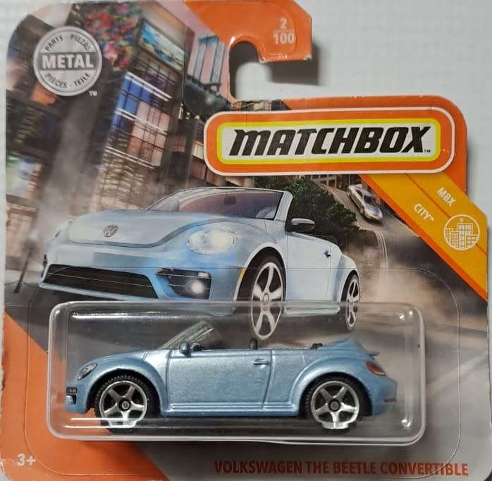 Matchbox Diecast Model Car 2019 2 / 100 Volkswagen the Beetle Convertible 1/64 scale new in pack