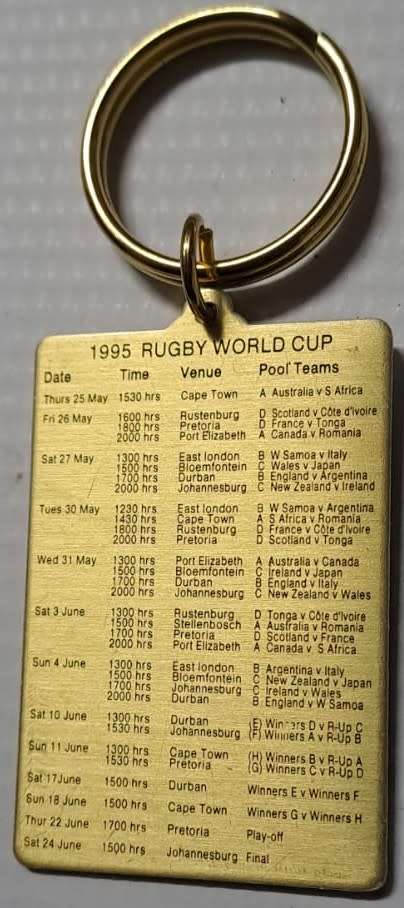 Keyring - Rugby World Cup 1995 South Africa. New