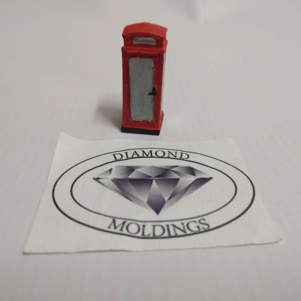 Model Trains HO 1 x Telephone Booth (square) - 13mm x 13mm x 36mm