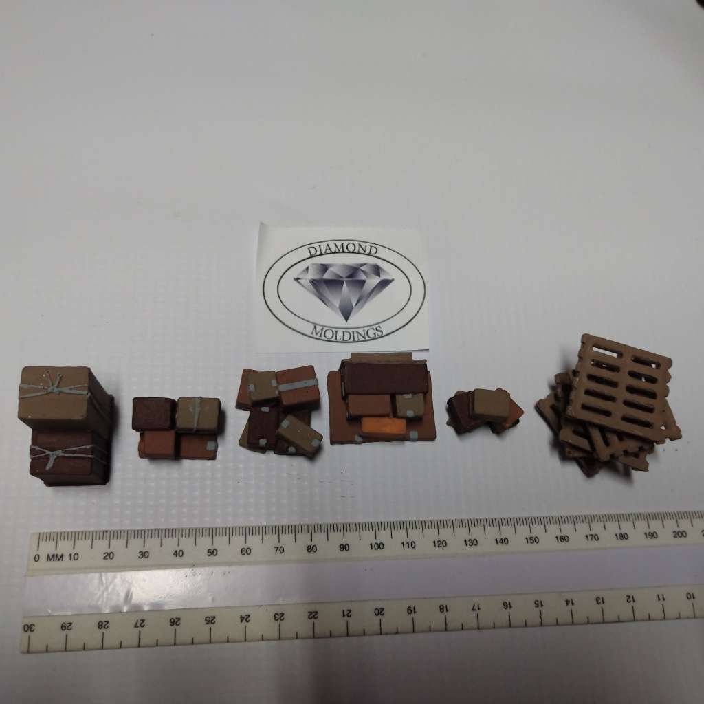 Model Trains HO 1 x Freight Crates - Big Crates + Pallets Combo x 10 pack