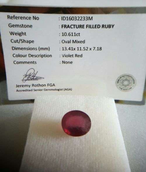 10.61Cts Ruby Oval