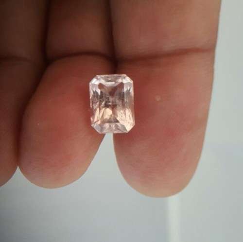 Certified 4.18Cts Morganite Faceted Gem Stone