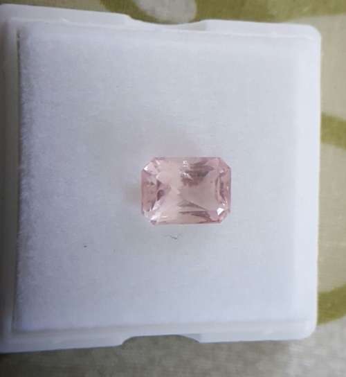 Certified 4.18Cts Morganite Faceted Gem Stone