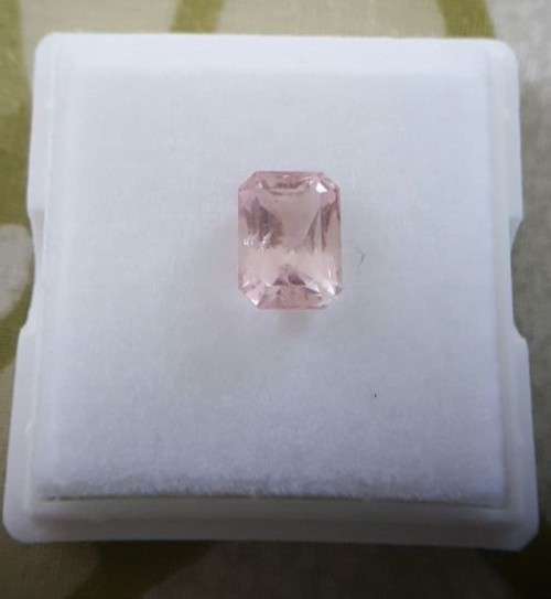 Certified 4.18Cts Morganite Faceted Gem Stone