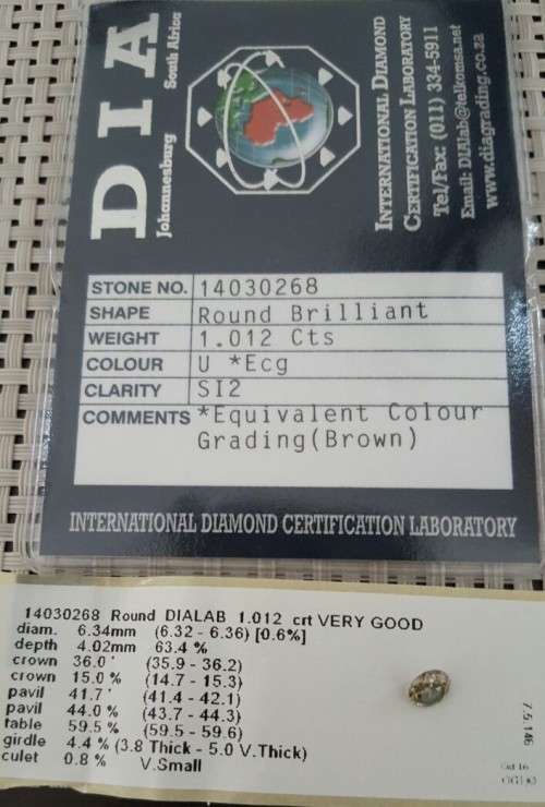 1.012Cts Round Certified Diamond