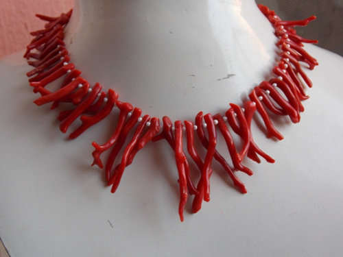 ITALIAN CORAL  12" Natural  Rough Necklace Awesome AAA Quality
