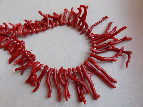 ITALIAN CORAL  12" Natural  Rough Necklace Awesome AAA Quality
