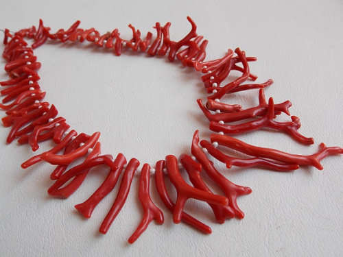 ITALIAN CORAL  12" Natural  Rough Necklace Awesome AAA Quality