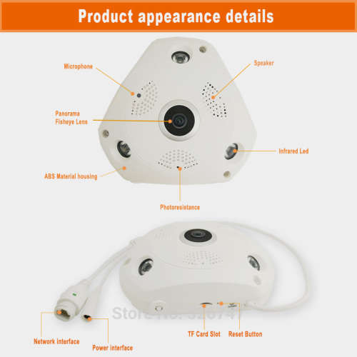 360 Degree Panorama VR Camera HD 960P Wireless WIFI IP Camera Home Security Surveillance System Mini