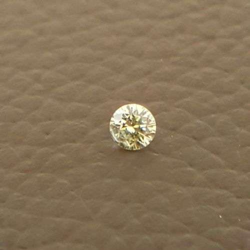 0.12 Carat Fancy Yellow  Round Brilliant  Natural Loose Diamond