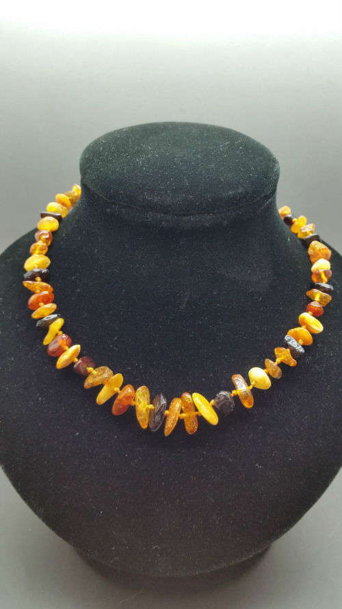 Genuine BALTIC AMBER BABY Knotted Necklace MIX