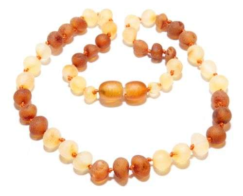 Genuine Baltic Amber Teething Necklace for Baby RAW Honey Beads Breakaway Clasp