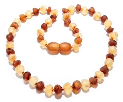 Genuine Baltic Amber Teething Necklace for Baby RAW Honey Beads Breakaway Clasp